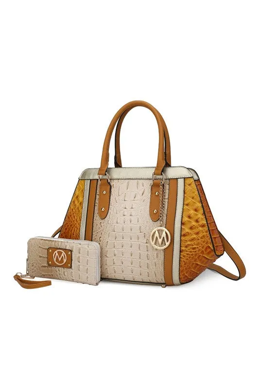 TEEK - MKF Collection Daisy Croco Satchel & Wallet