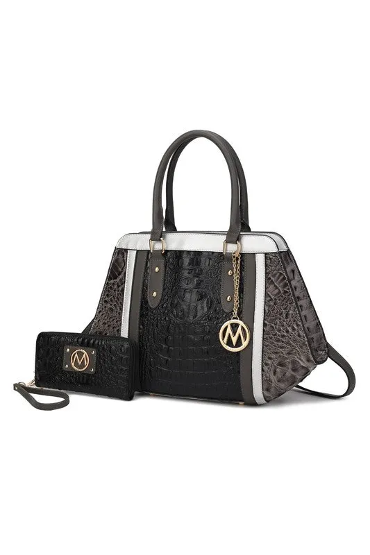 TEEK - MKF Collection Daisy Croco Satchel & Wallet