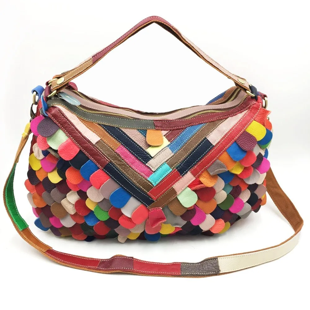 TEEK - Patchwork Stub Tassel Shoulder Bag