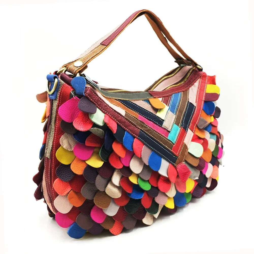 TEEK - Patchwork Stub Tassel Shoulder Bag