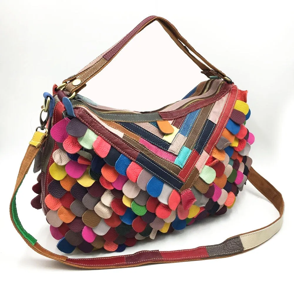 TEEK - Patchwork Stub Tassel Shoulder Bag