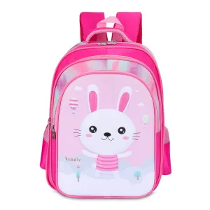 THE CLOWNFISH KidVenture Series Polyester 23 Litres Kids Backpack School Bag Daypack Sack Picnic Bag for Tiny Tots Child Age 5-7 years (Baby Pink)