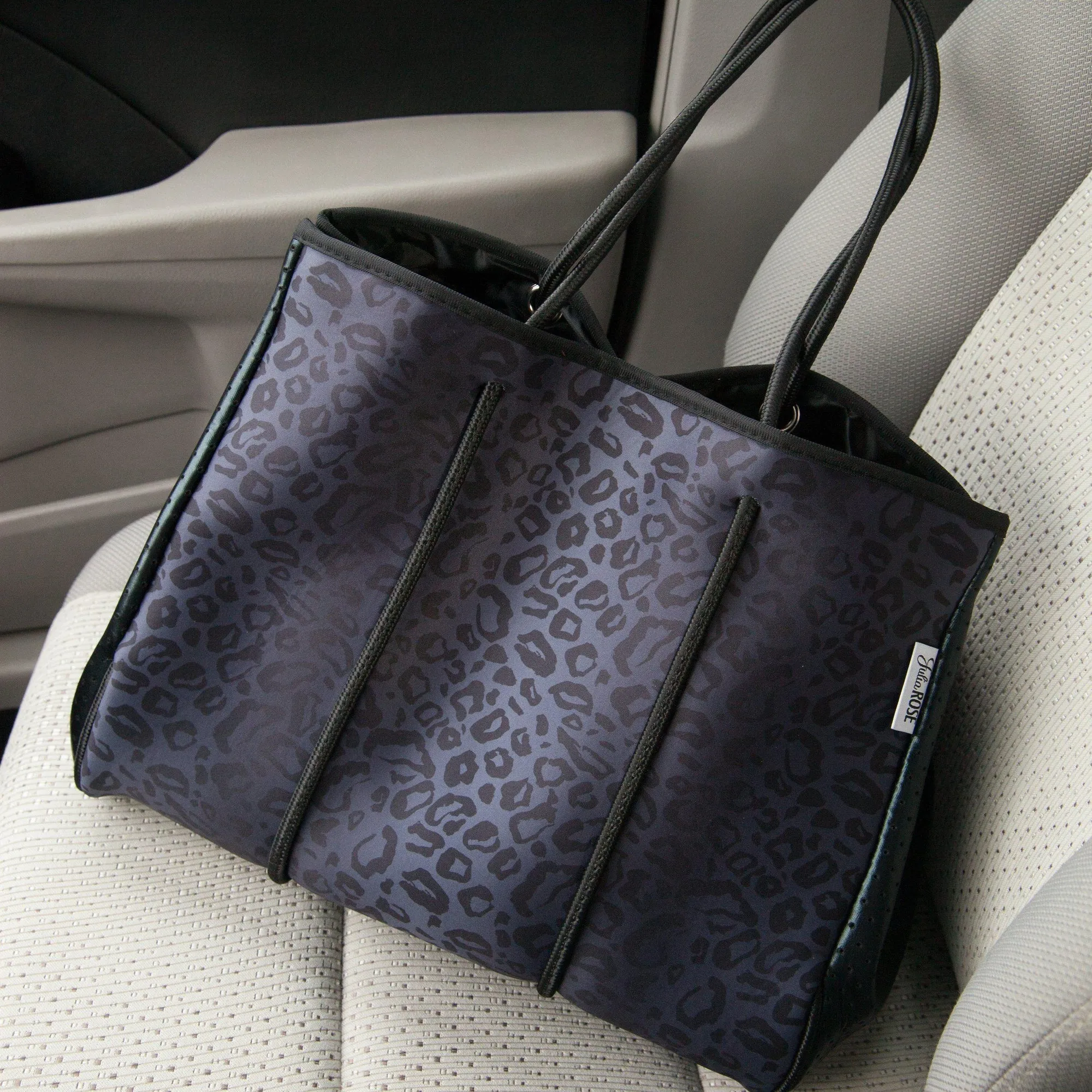 THE MARISSA - GORGEOUS NEOPRENE BAG - BLACK LEOPARD