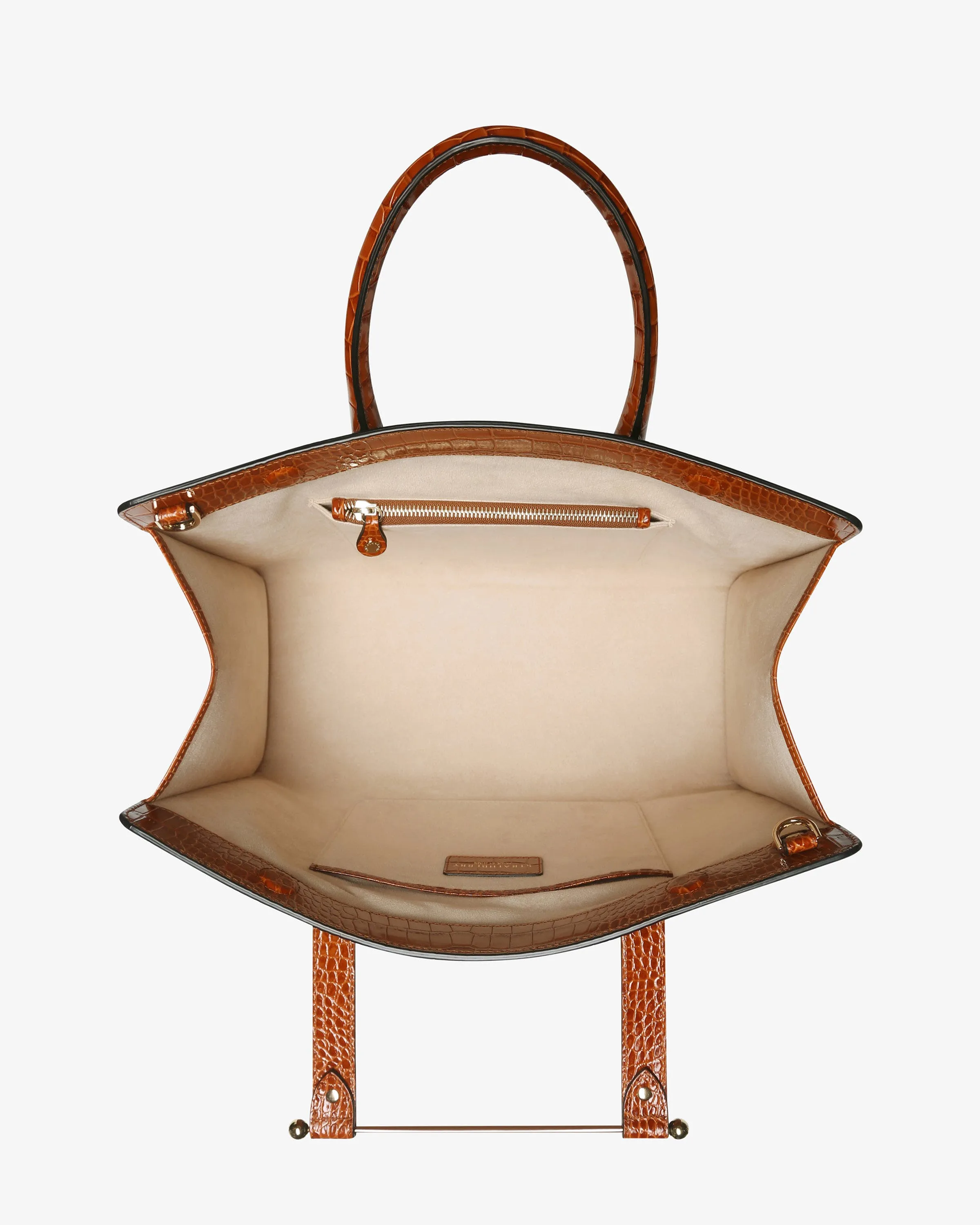 The Strathberry Tote - Croc-Embossed Leather Tan