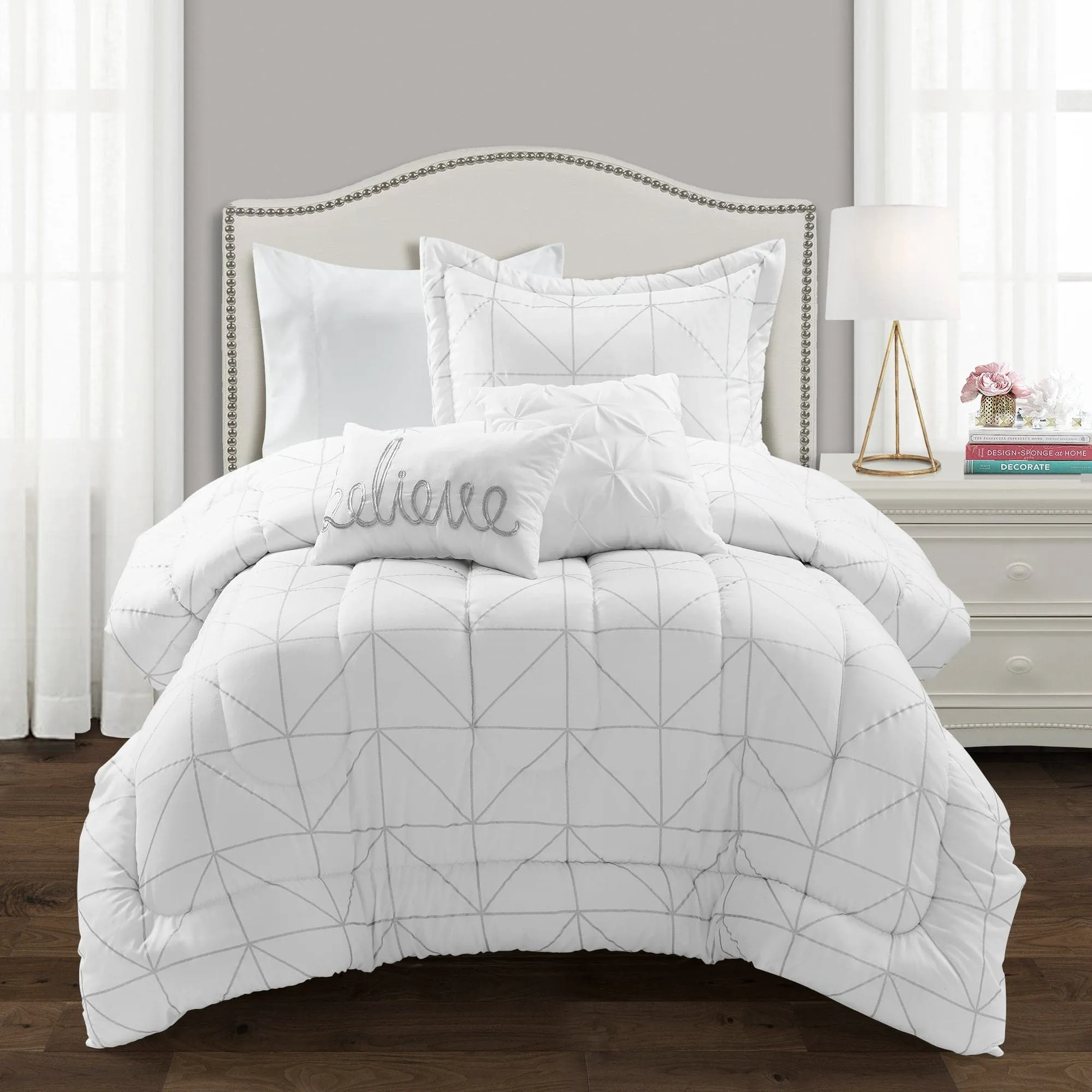 Trio Geo Metallic Print Comforter Set