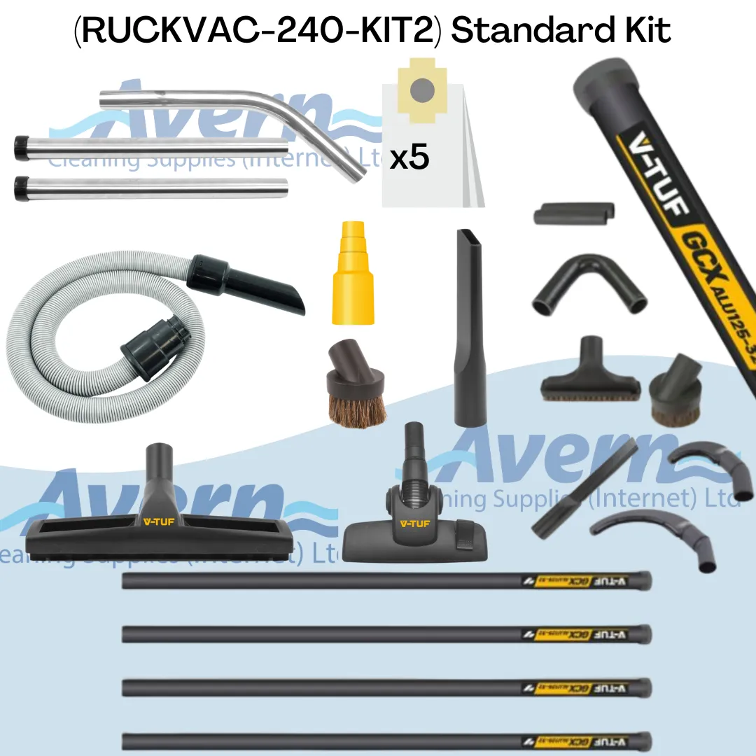 V-TUF RUCKVAC Backpack Vacuum Cleaner HEPA 13 - 5M High Reach Cleaning Kit