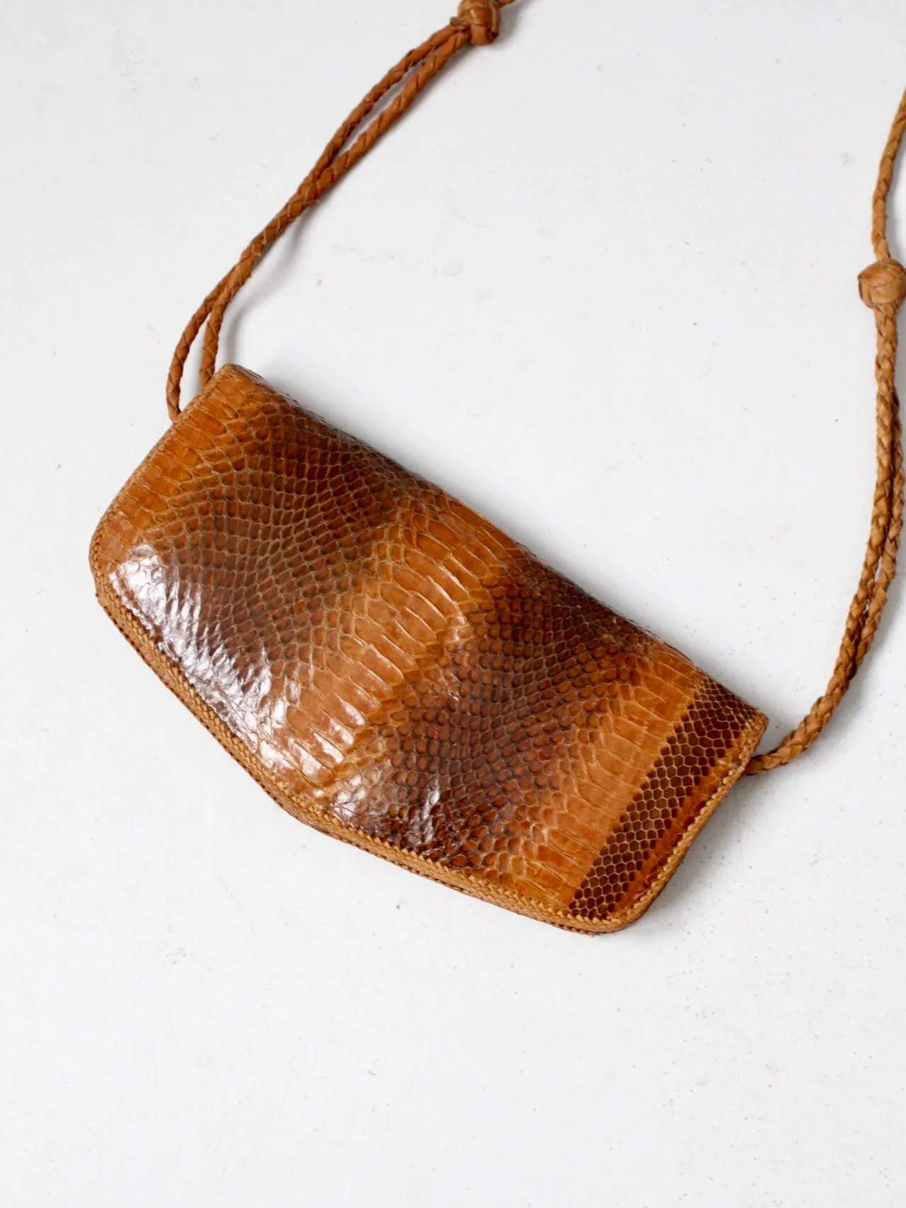 vintage 70s snakeskin shoulder bag