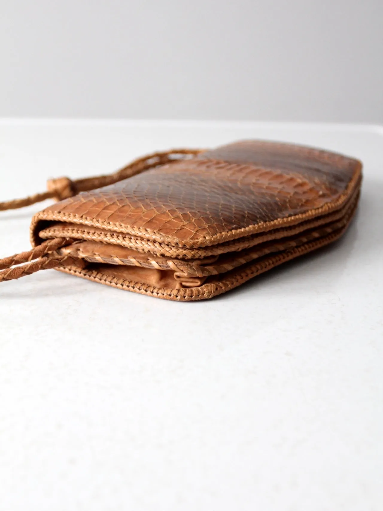 vintage 70s snakeskin shoulder bag