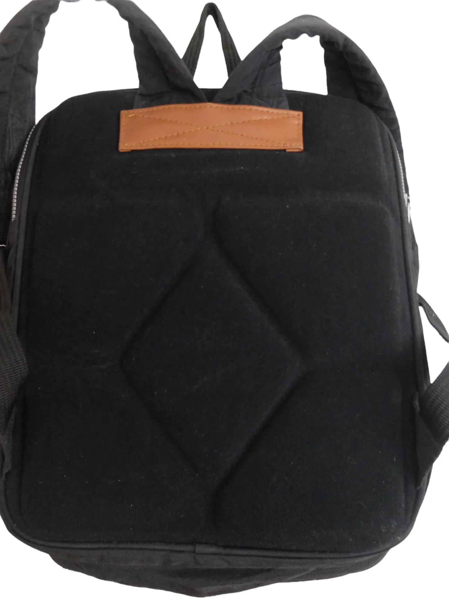 Vintage 80s Streetwear Western Utility All Over the World Black Logo Zip Around Boxy Square Backpack