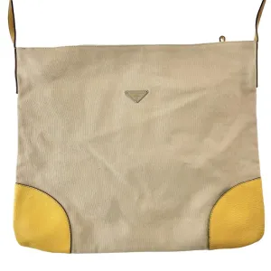 Vintage Prada canvas and leather cross body bag