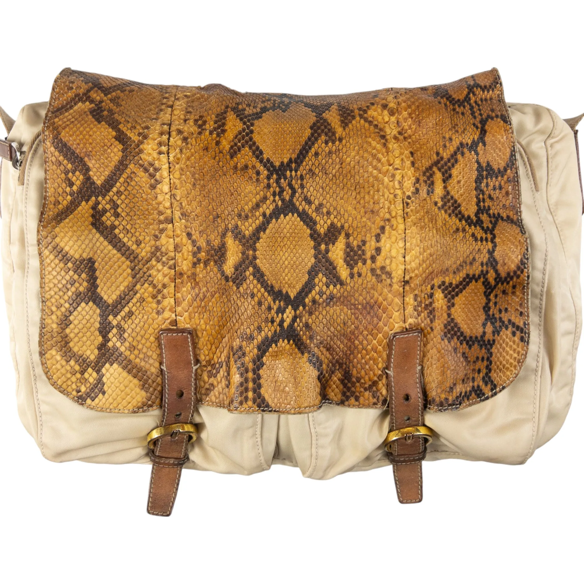 Vintage Prada Snakeskin Satchel Crossbody Bag