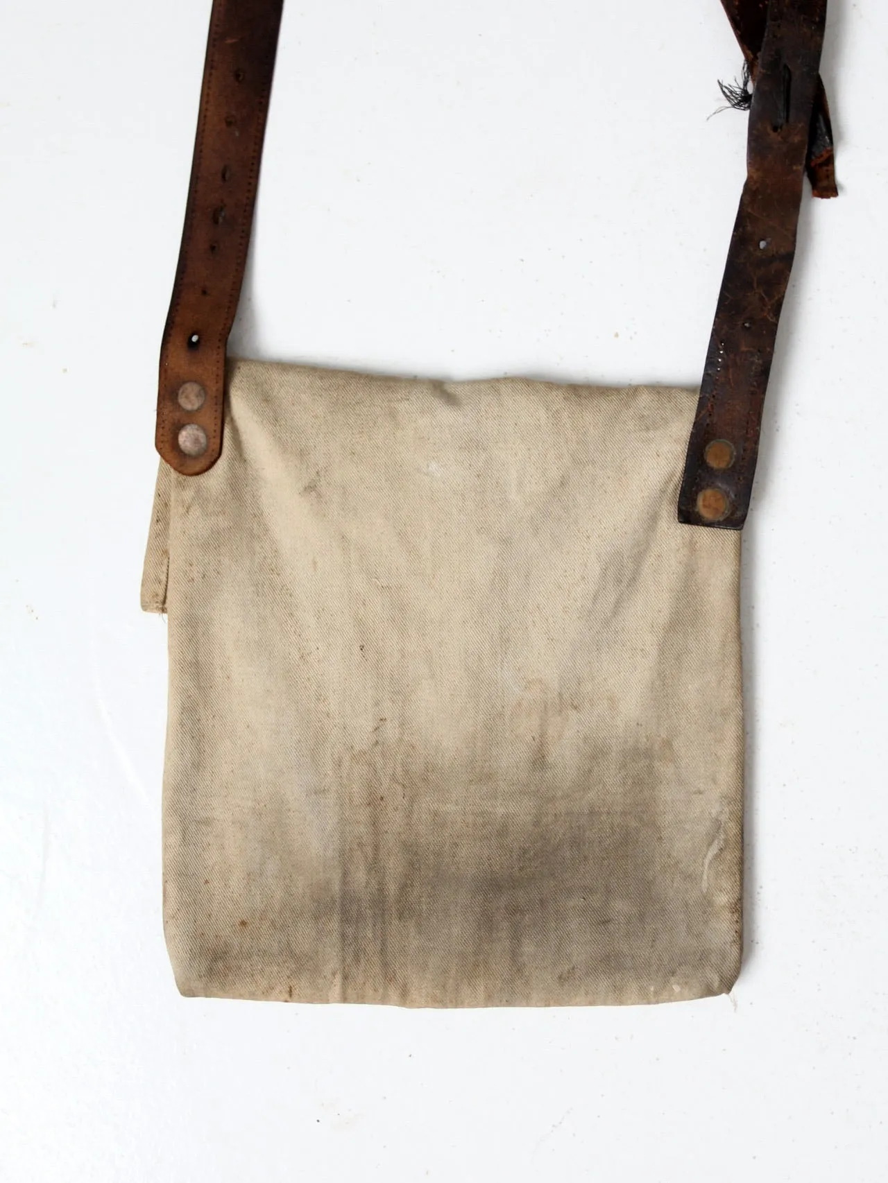 vintage textile and leather messenger bag