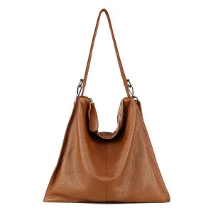 Women's Large Capacity Leather Tote Bag - Slim & Stylish