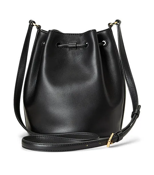 Women's Leather Medium Andie Drawstring Bag Black