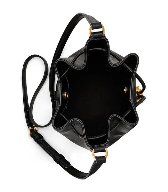 Women's Leather Medium Andie Drawstring Bag Black